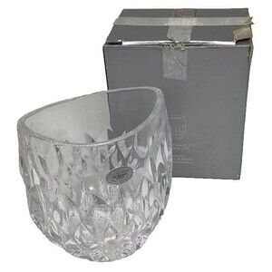Althea Gorham Pocket Vase 4 1/2" Full Lead Crystal Clear West Germany Box NEW